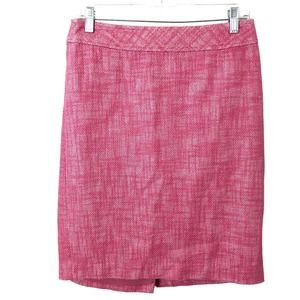 Talbots Petites NWT Women's Pink Linen Blend Lined Pencil Skirt Size 6 Petite